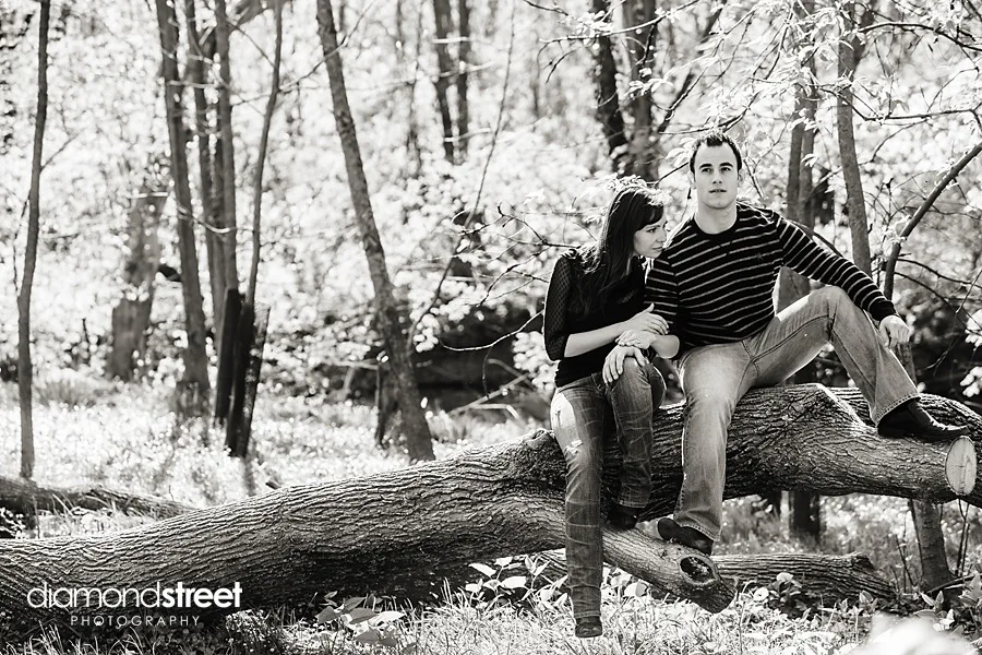 Engagement photos at Morris Arboretum