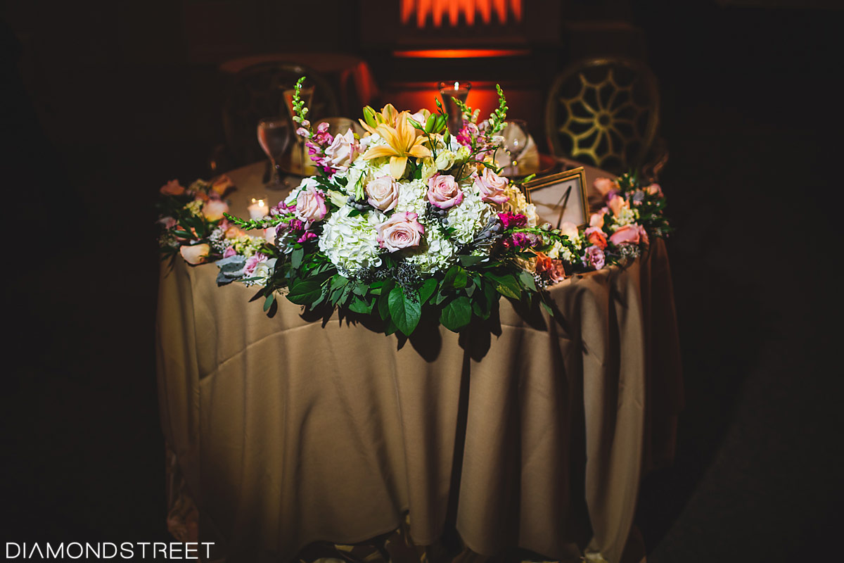Ben franklin ballroom wedding flowers