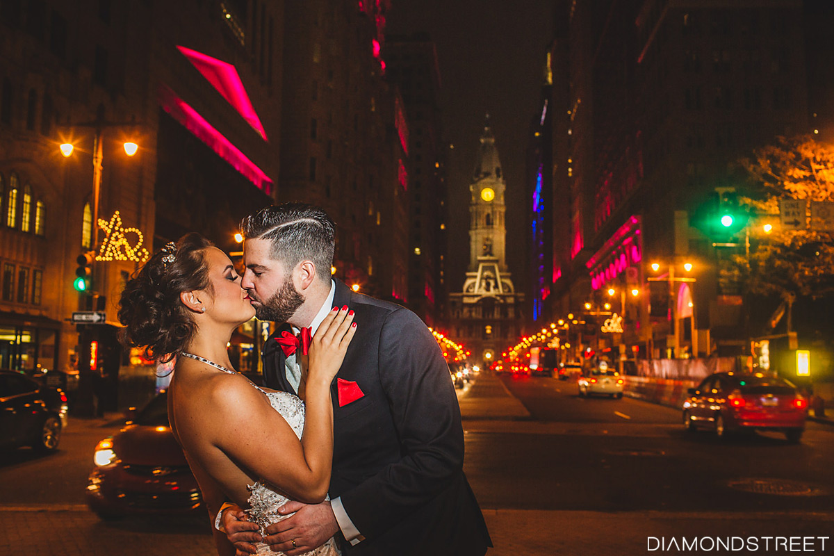 Philadelphia city hall wedding shot