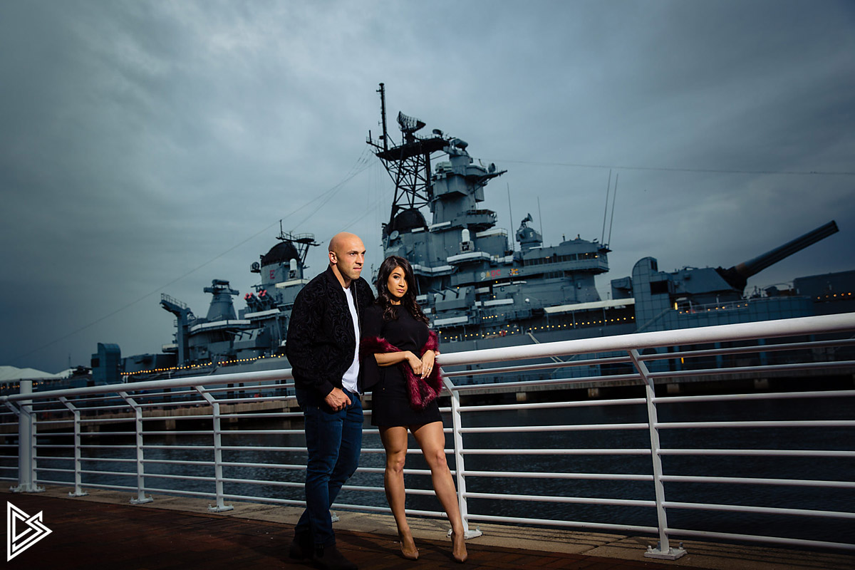 Camden Waterfront engagement photos 