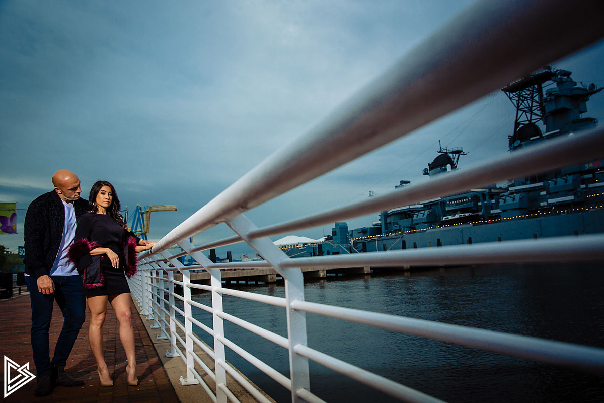 Camden Waterfront engagement photos 