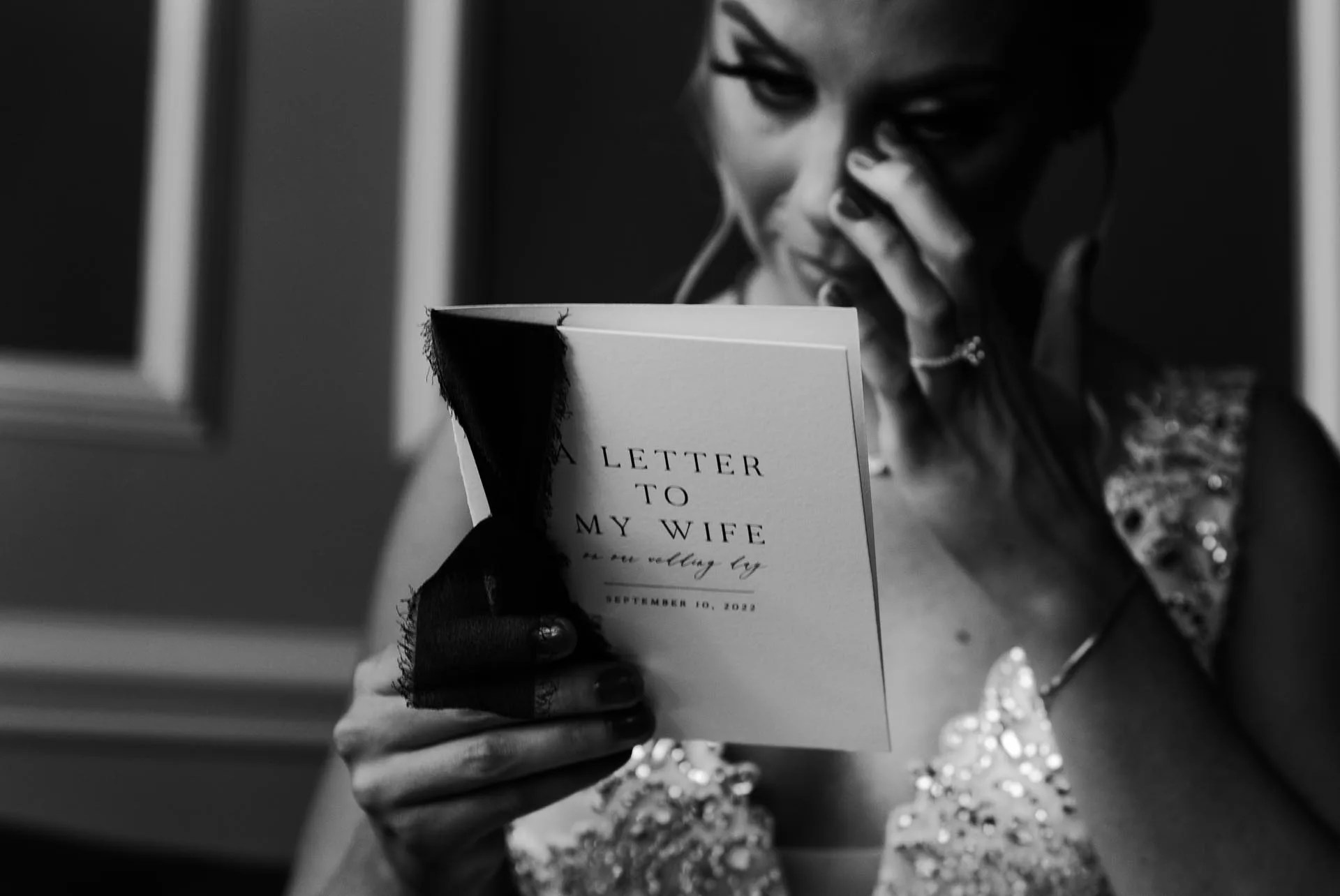 cescaphe ballroom wedding bride emotional photo