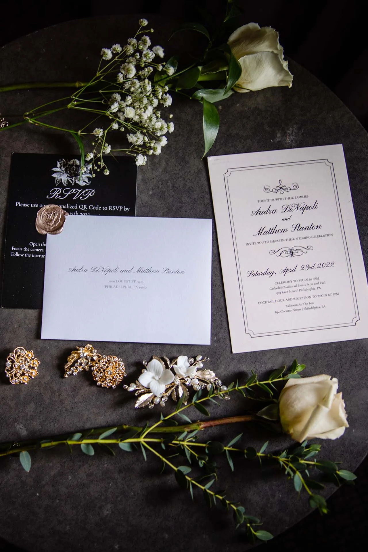 bride details at the logan philadelphia wedding ben franklin ballroom