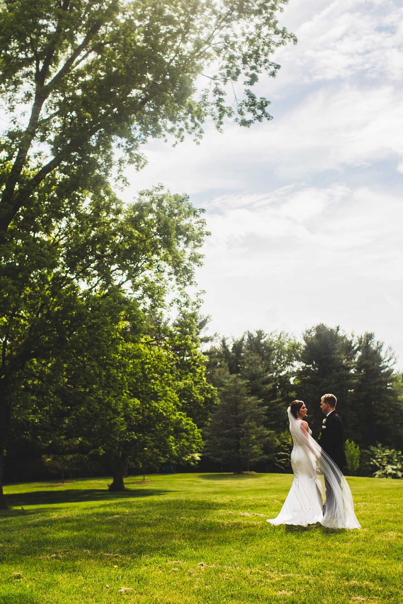 Greenville Country Club wedding photographer couple by the trees