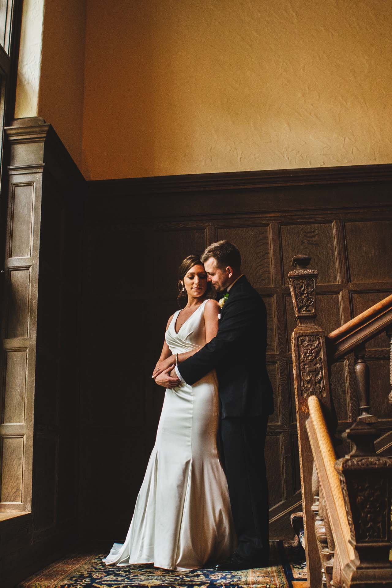 Greenville Country Club wedding photographer inside bay window