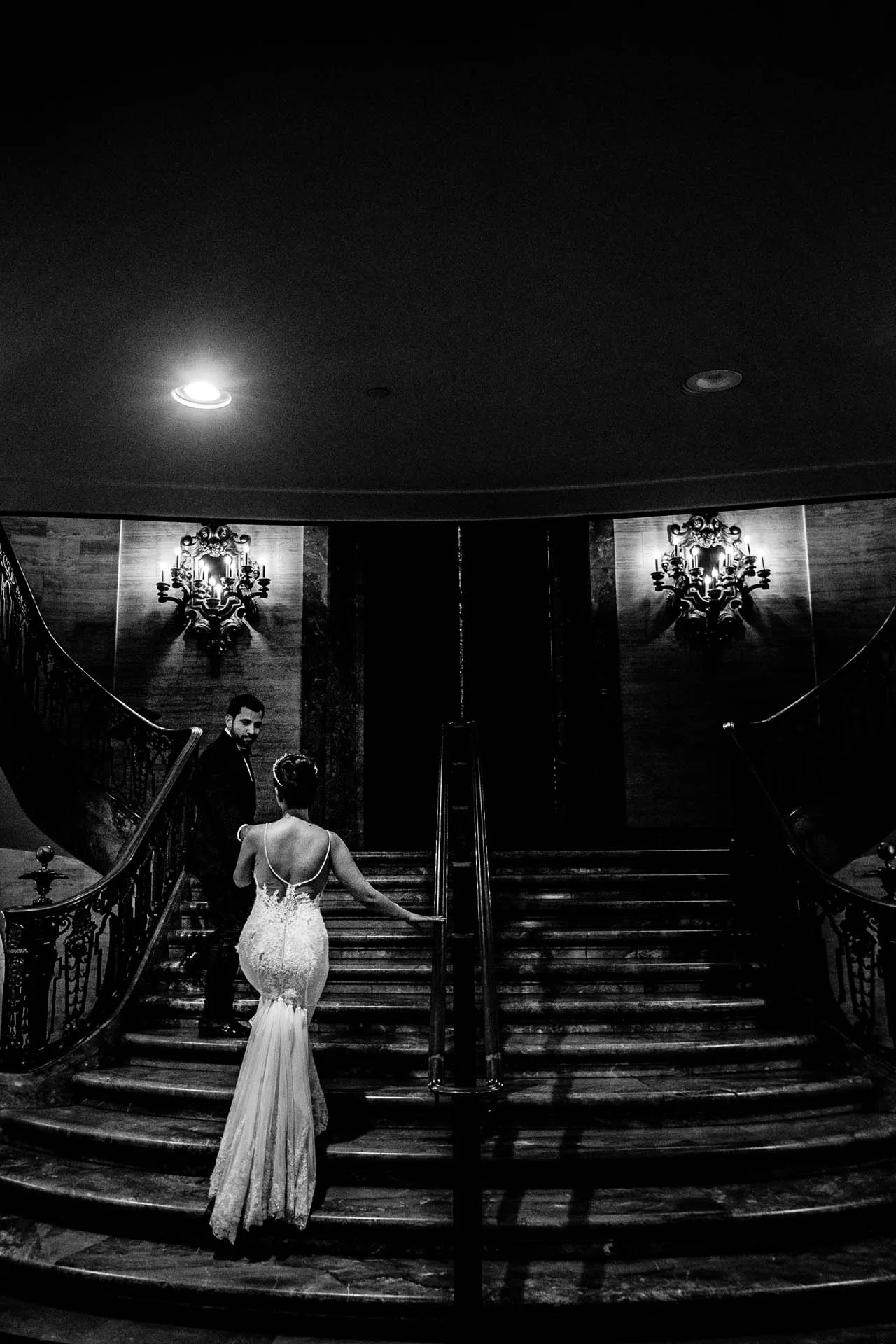 hotel dupont wedding photographer stairway