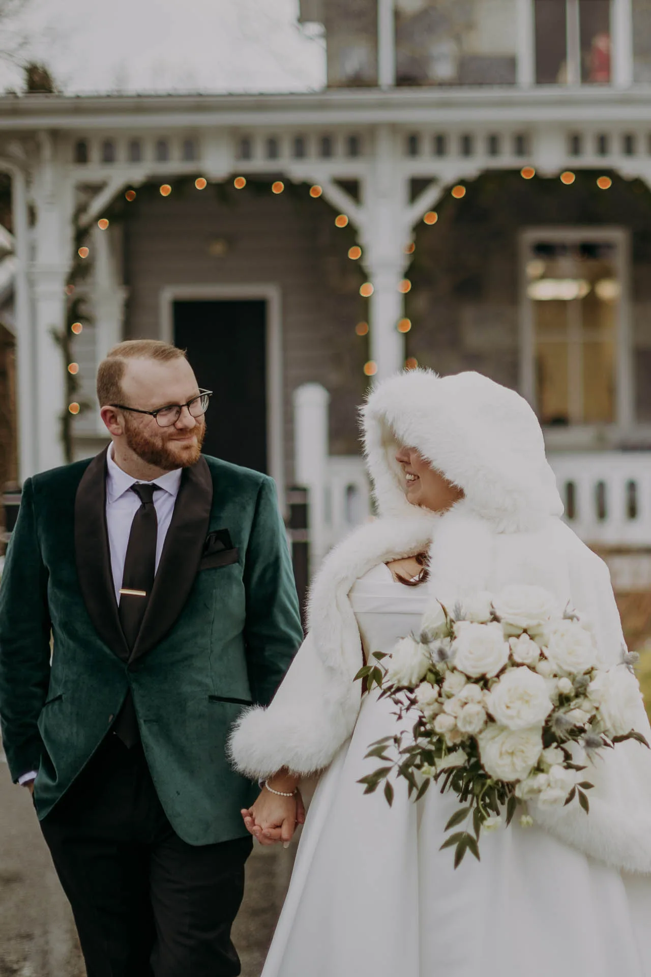 loch aerie mansion wedding photographer snow