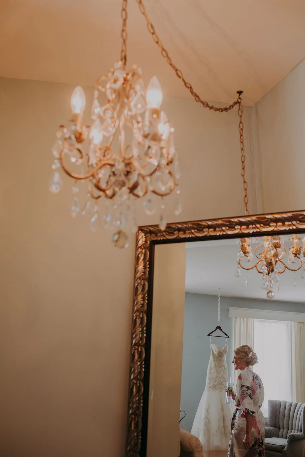 manor house at prophecy creek wedding bride in mirror