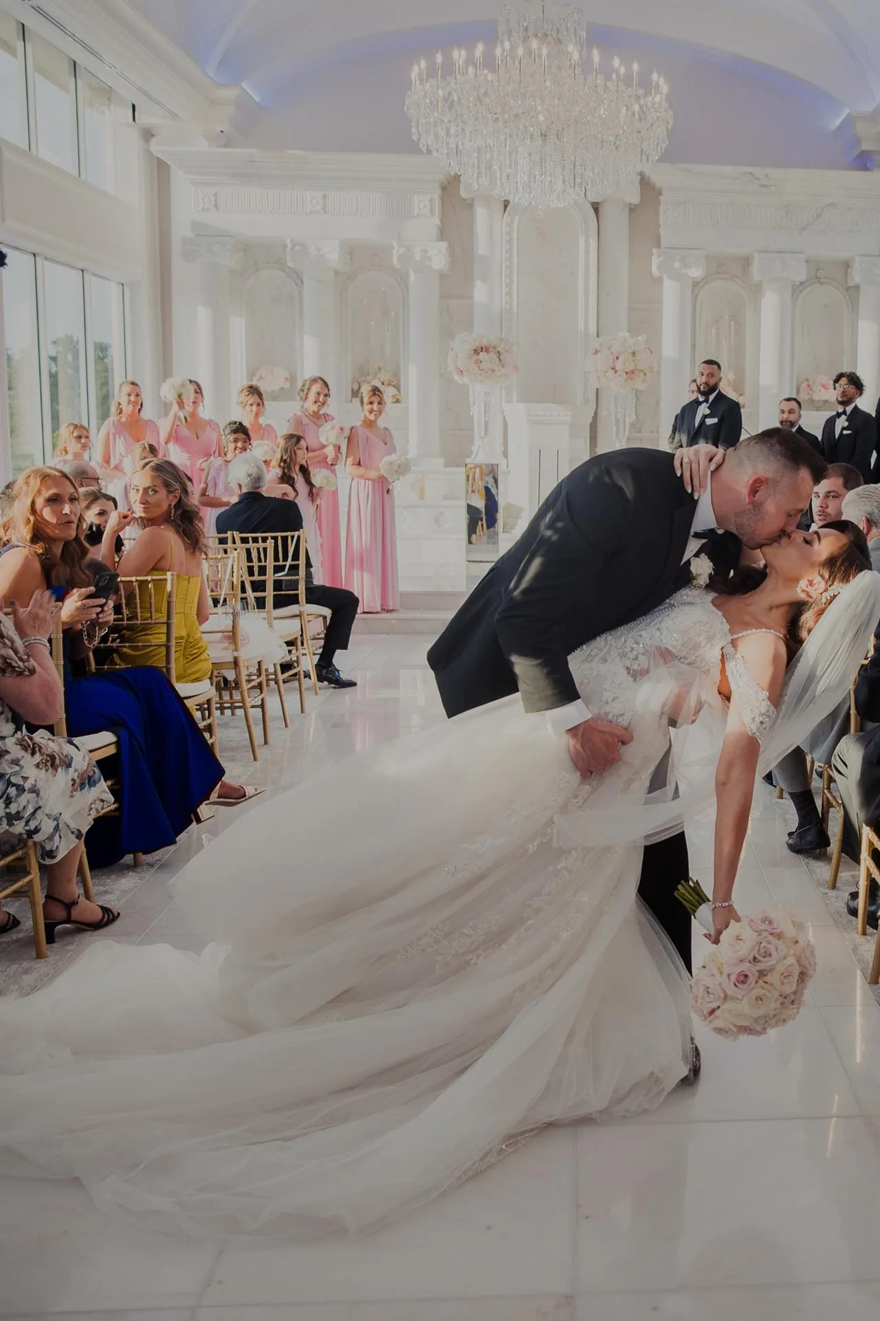 mansion on main st wedding kiss down the aisle