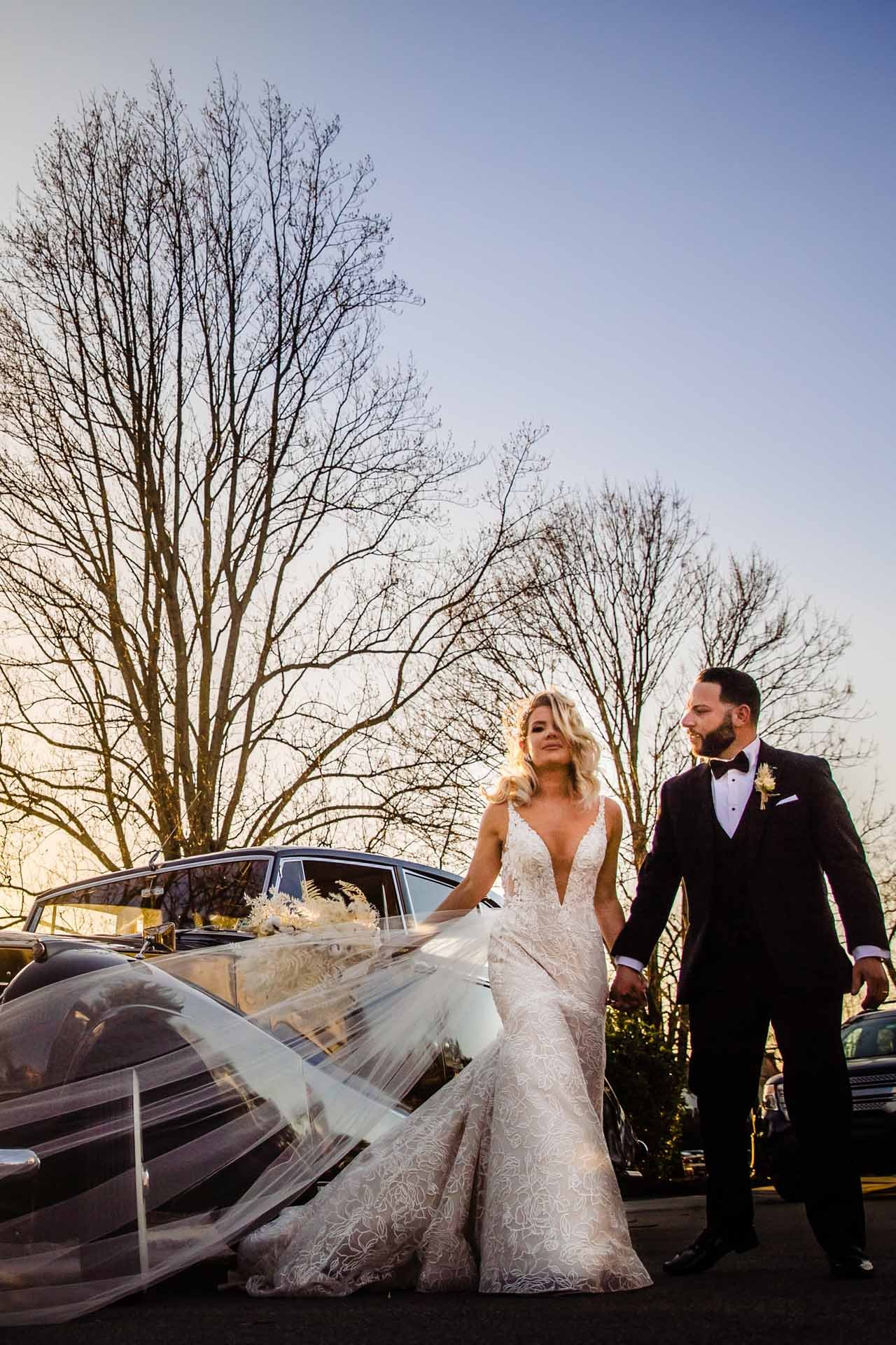 penn oaks golf club wedding photographer classic car