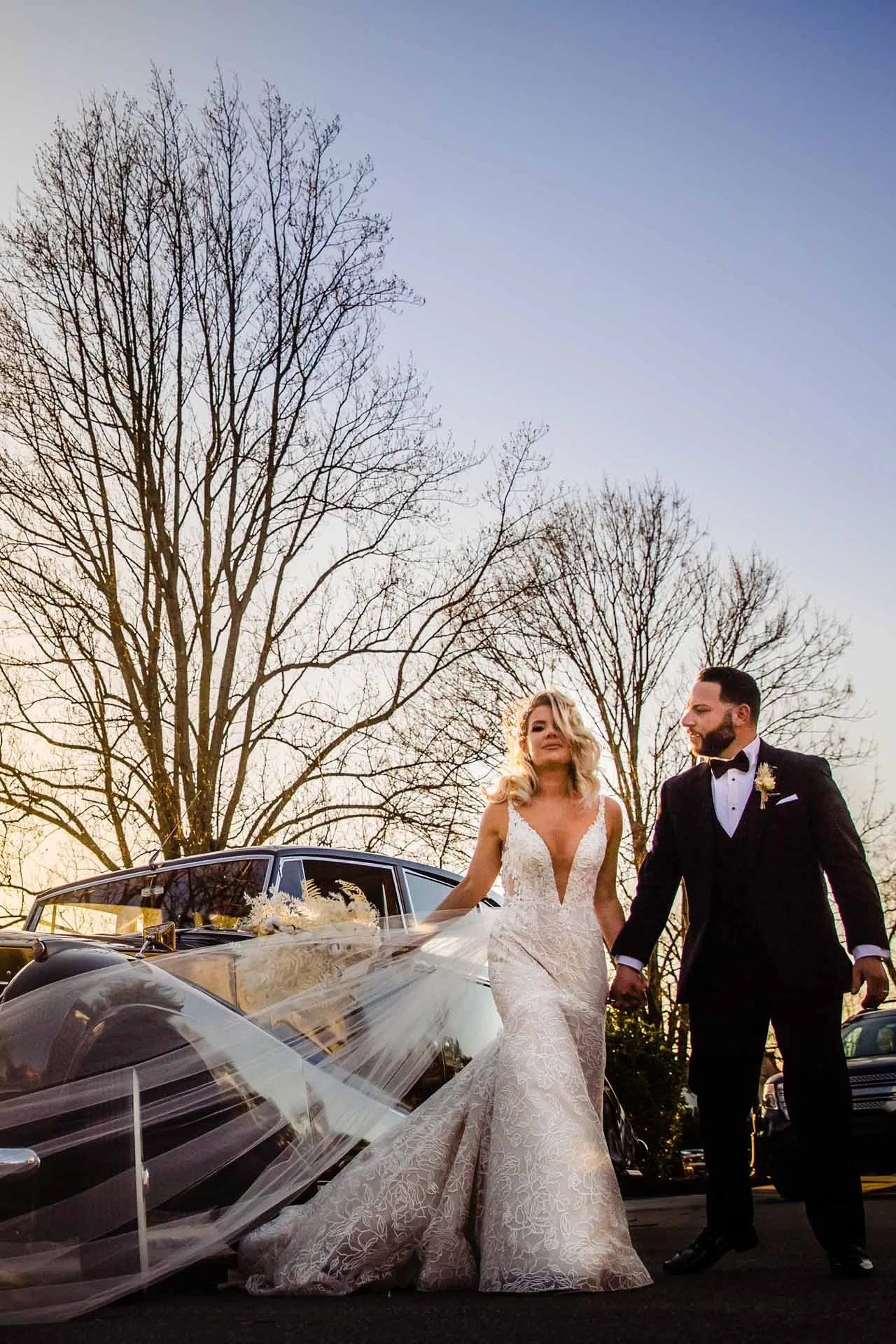penn oaks golf club wedding photographer classic car